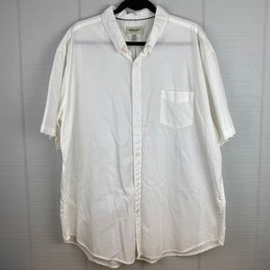 St. John’s Bay White Short Sleeve Button Up Shirt Lightweight Cotton Breathable